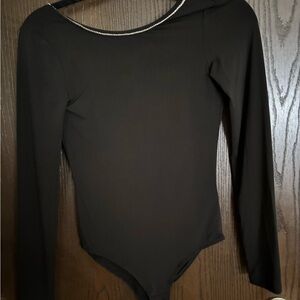 NWT H&M Black Long Sleeve Bodysuit ,size XS